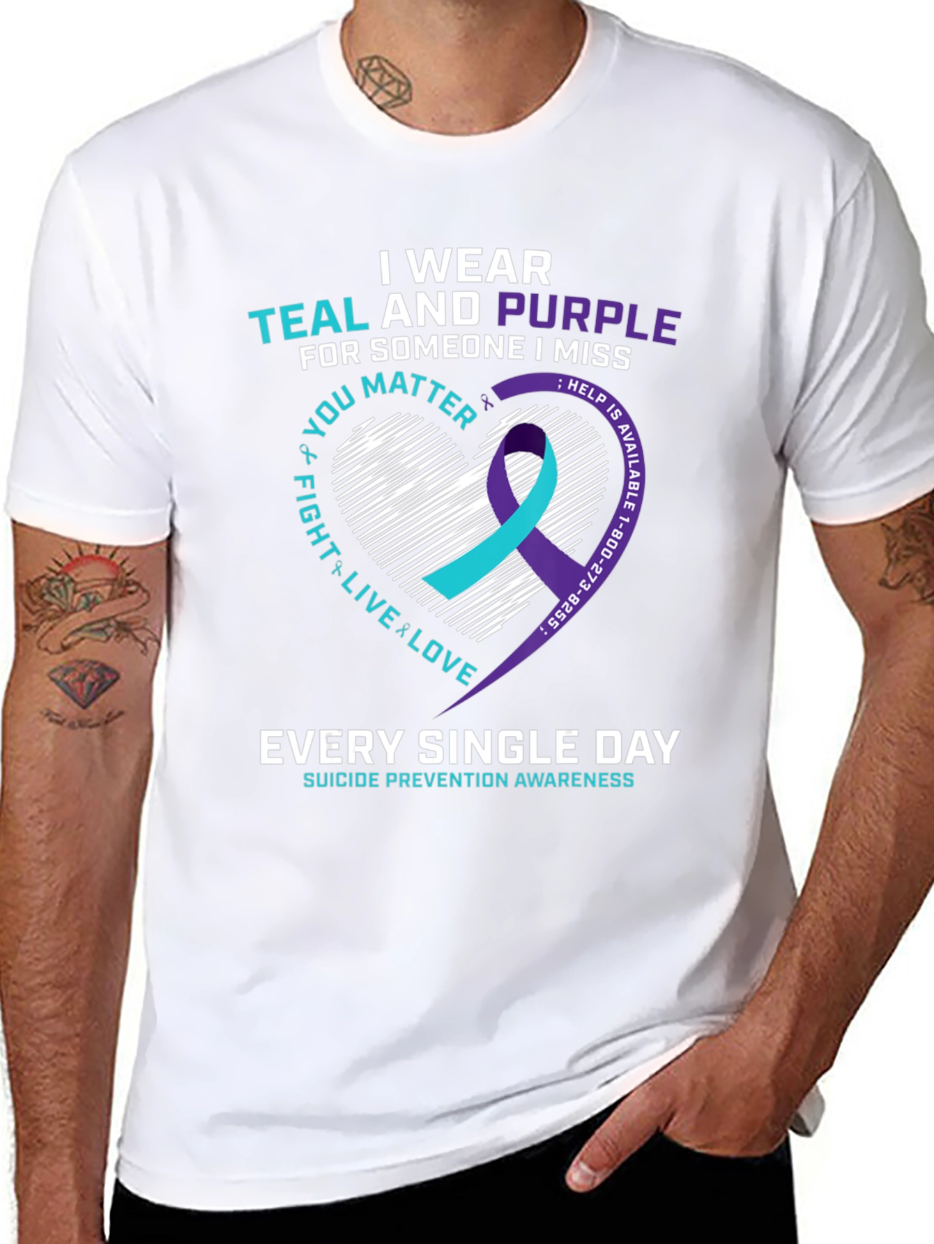 Teal & Purple Suicide Prevention Awareness T-Shirt