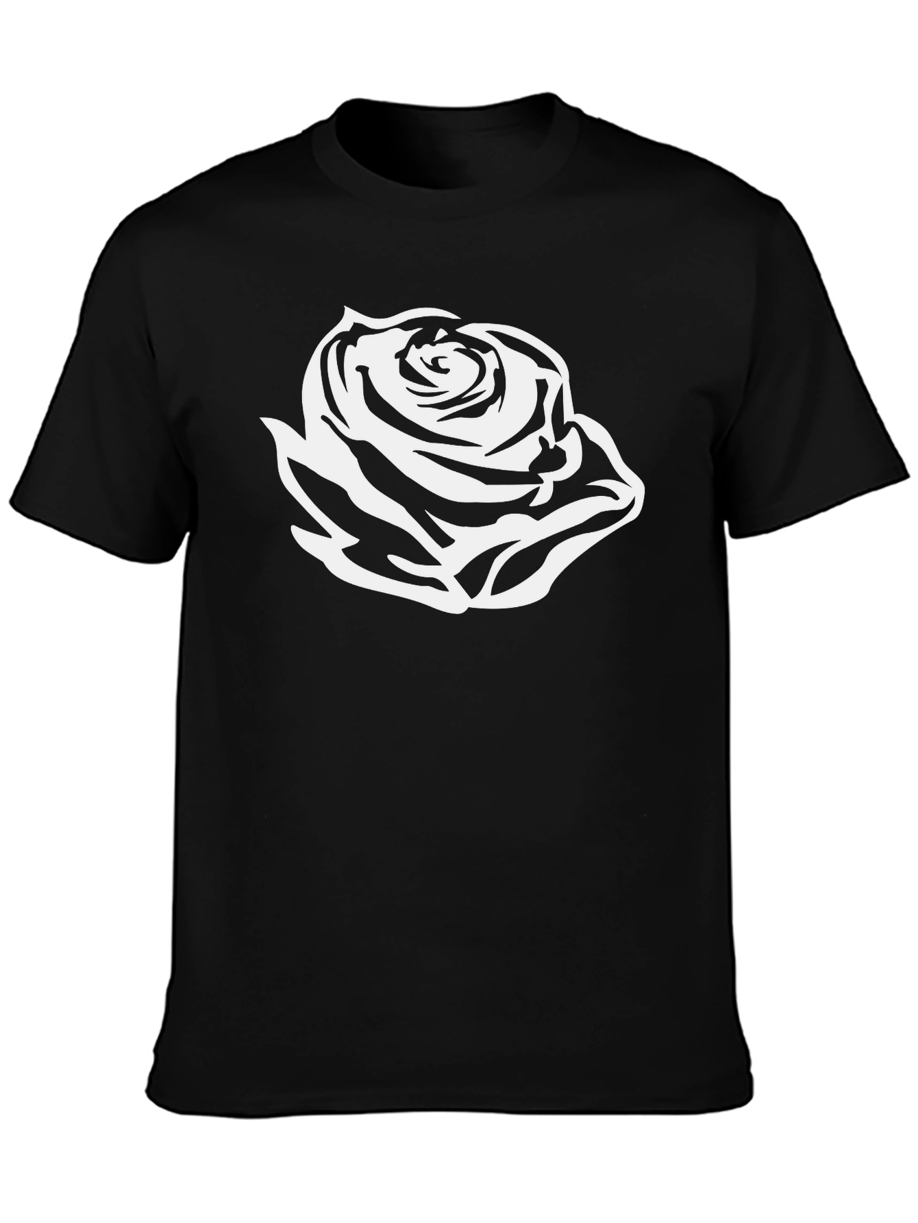 Rose Graphic Black T-Shirt - Stylish and Bold