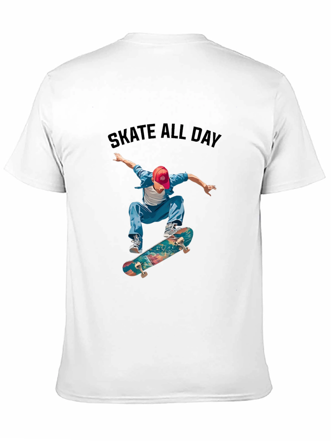 Skate All Day Black Graphic Tee