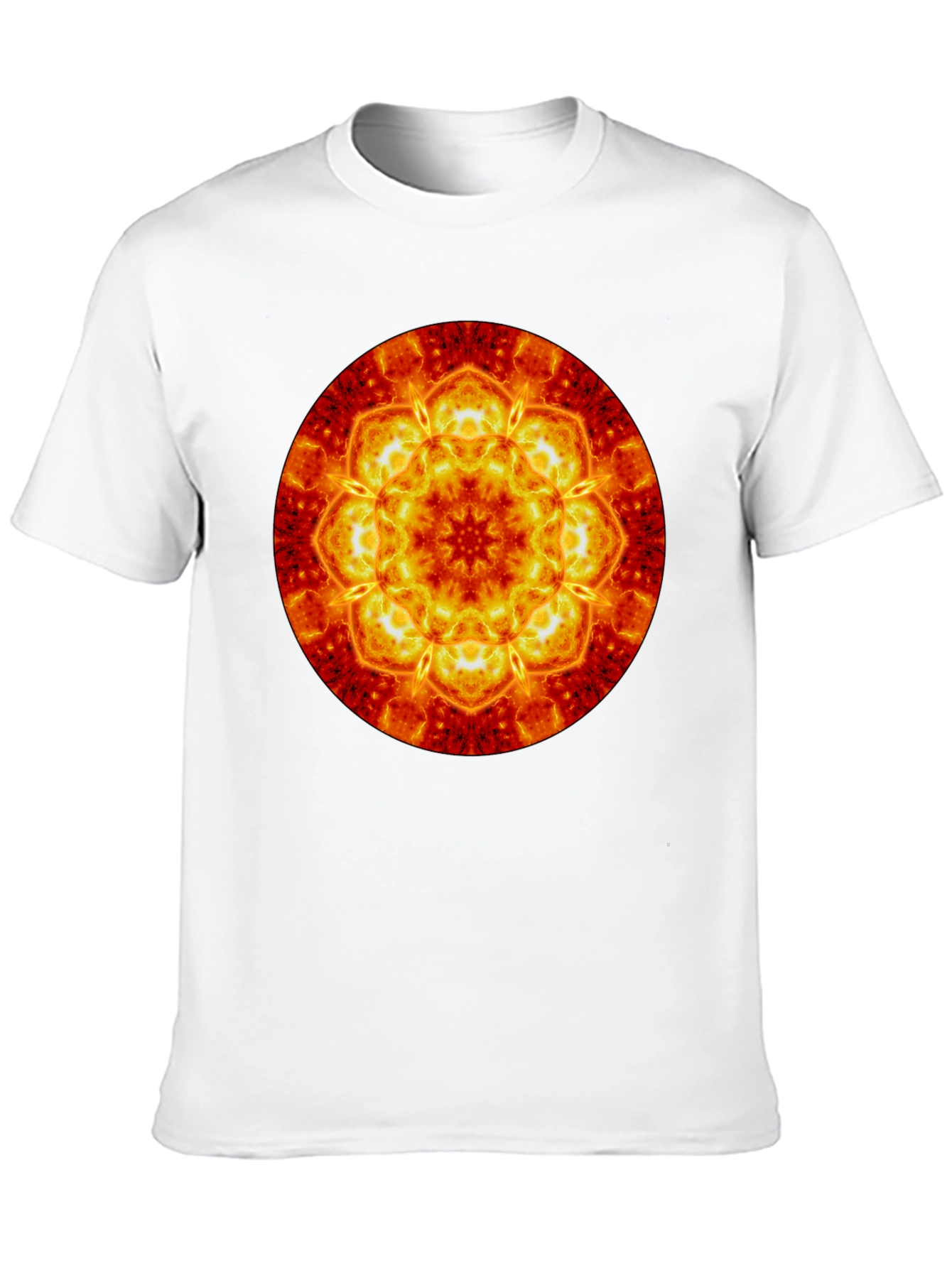 Fiery Mandala Graphic Tee - Bold & Unique