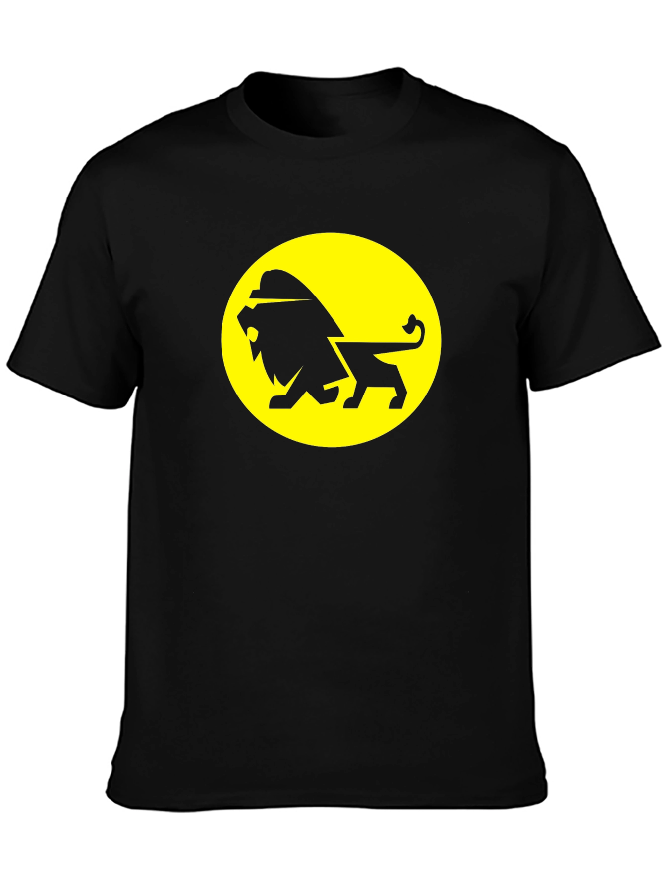 Lion Graphic Tee - Black Cotton T-Shirt