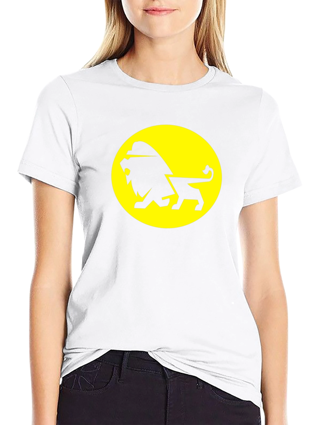 Lion Graphic Tee - Black Cotton T-Shirt