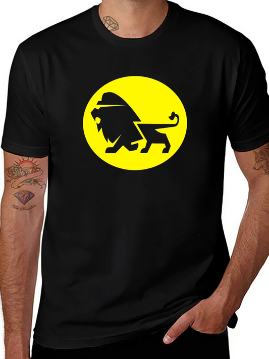 Lion Graphic Tee - Black Cotton T-Shirt