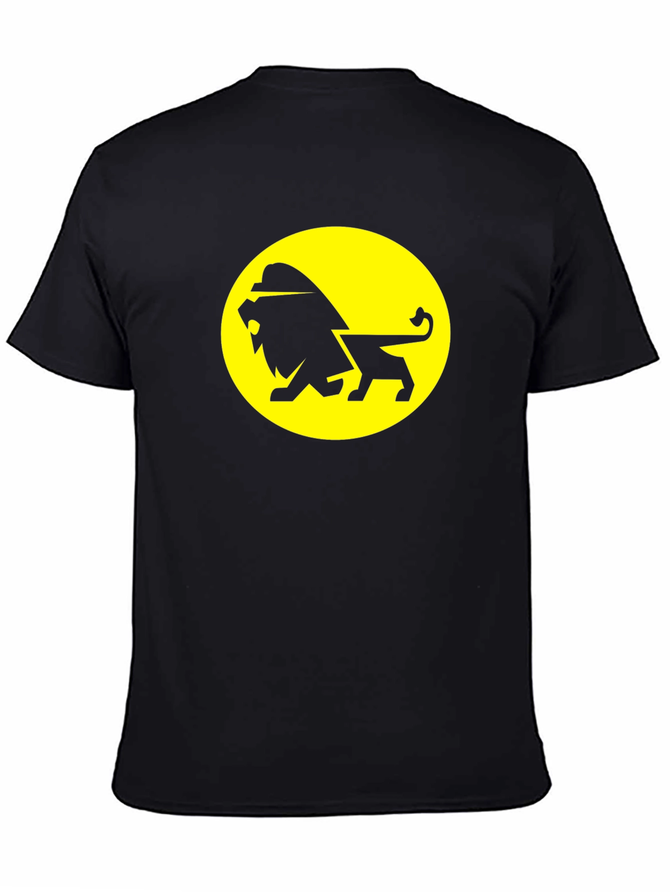 Lion Graphic Tee - Black Cotton T-Shirt