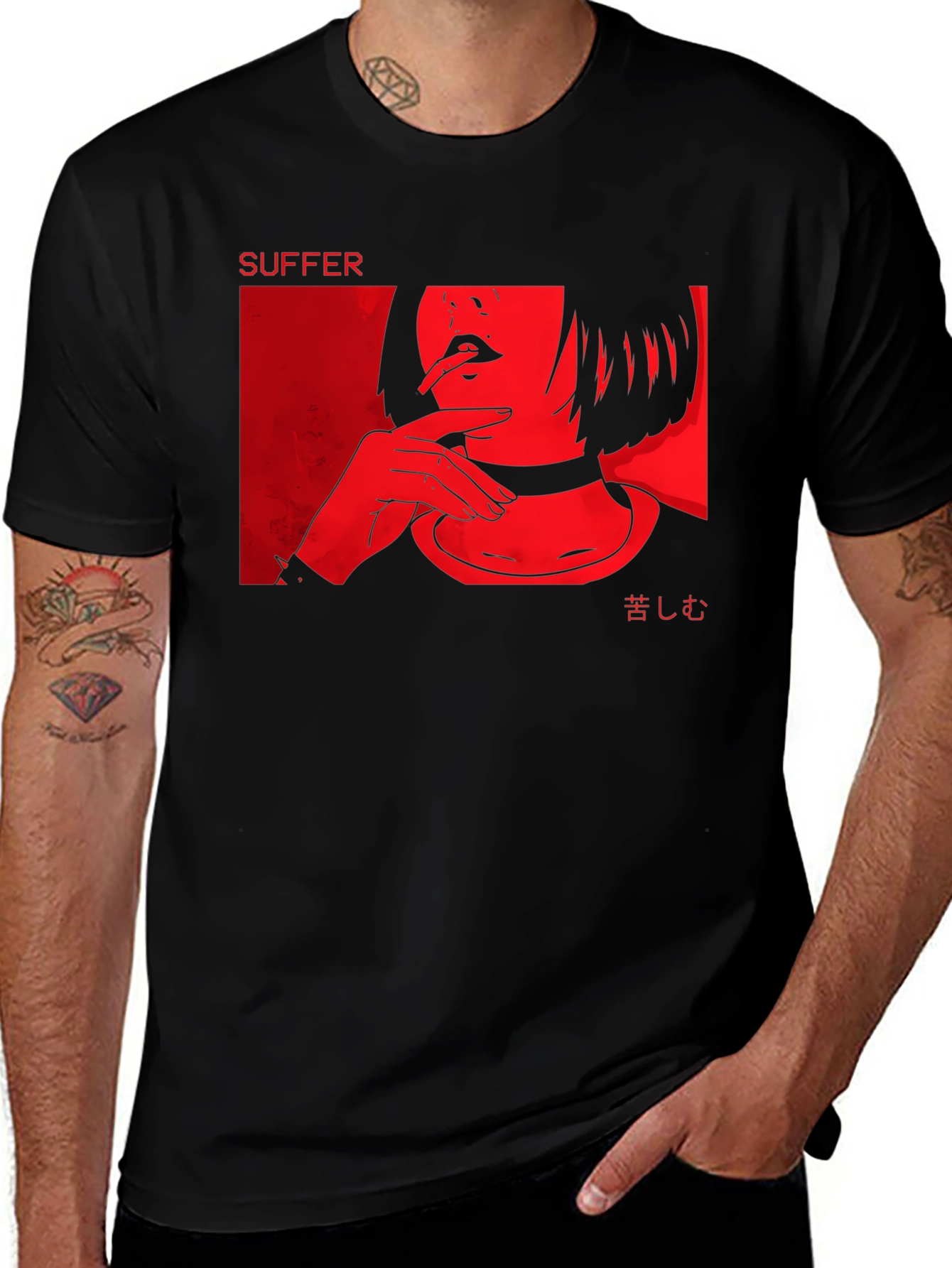 Suffer Graphic Tee - Edgy Anime Style Shirt