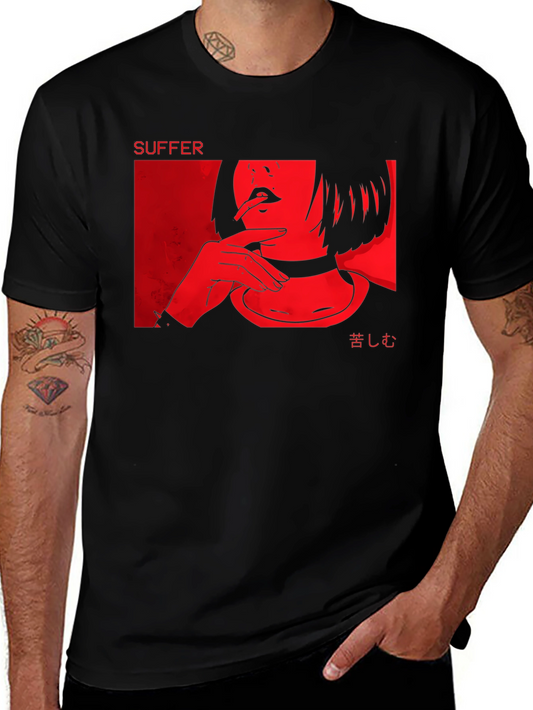 Suffer Graphic Tee - Edgy Anime Style Shirt