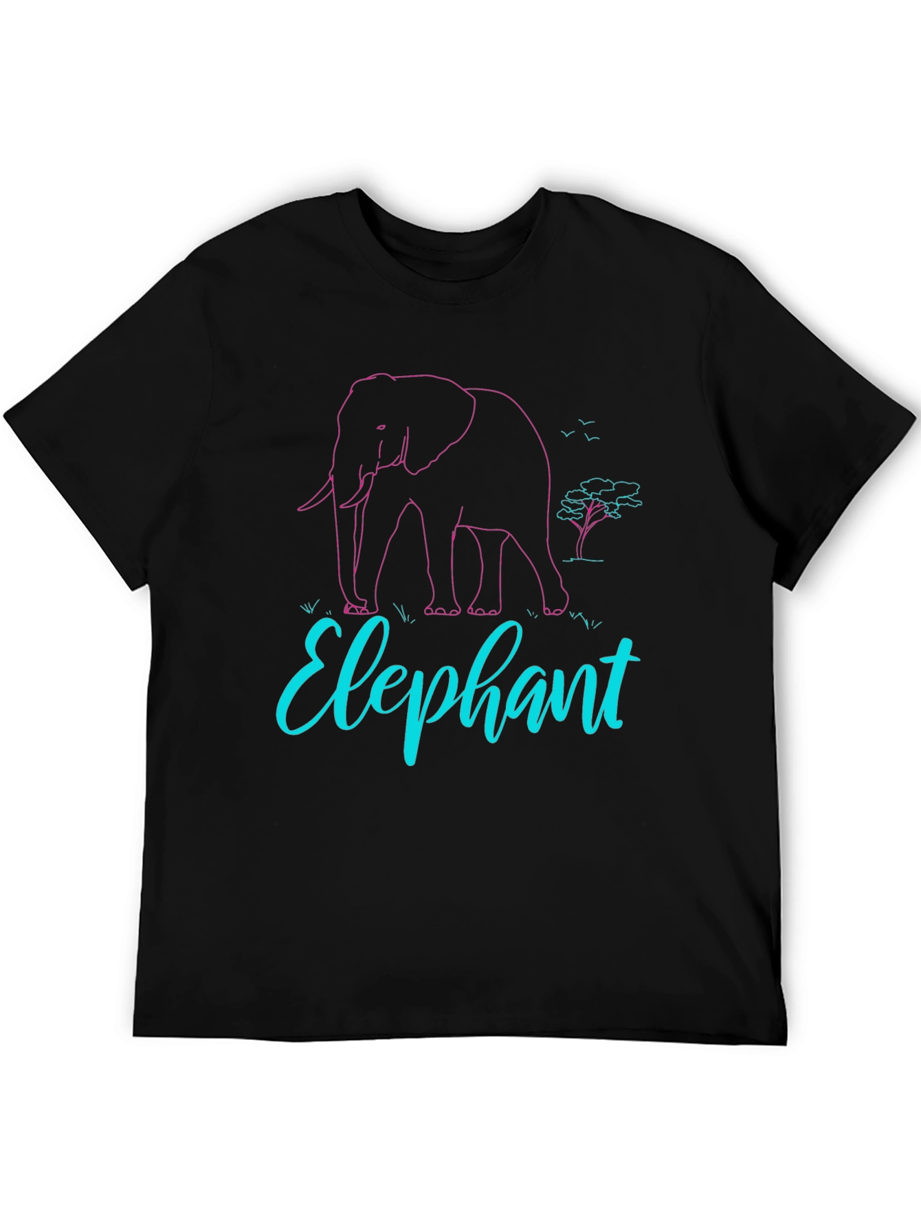 Elephant Graphic Print Tee - Black