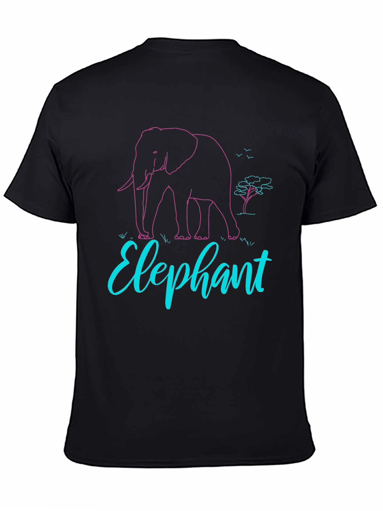 Elephant Graphic Print Tee - Black