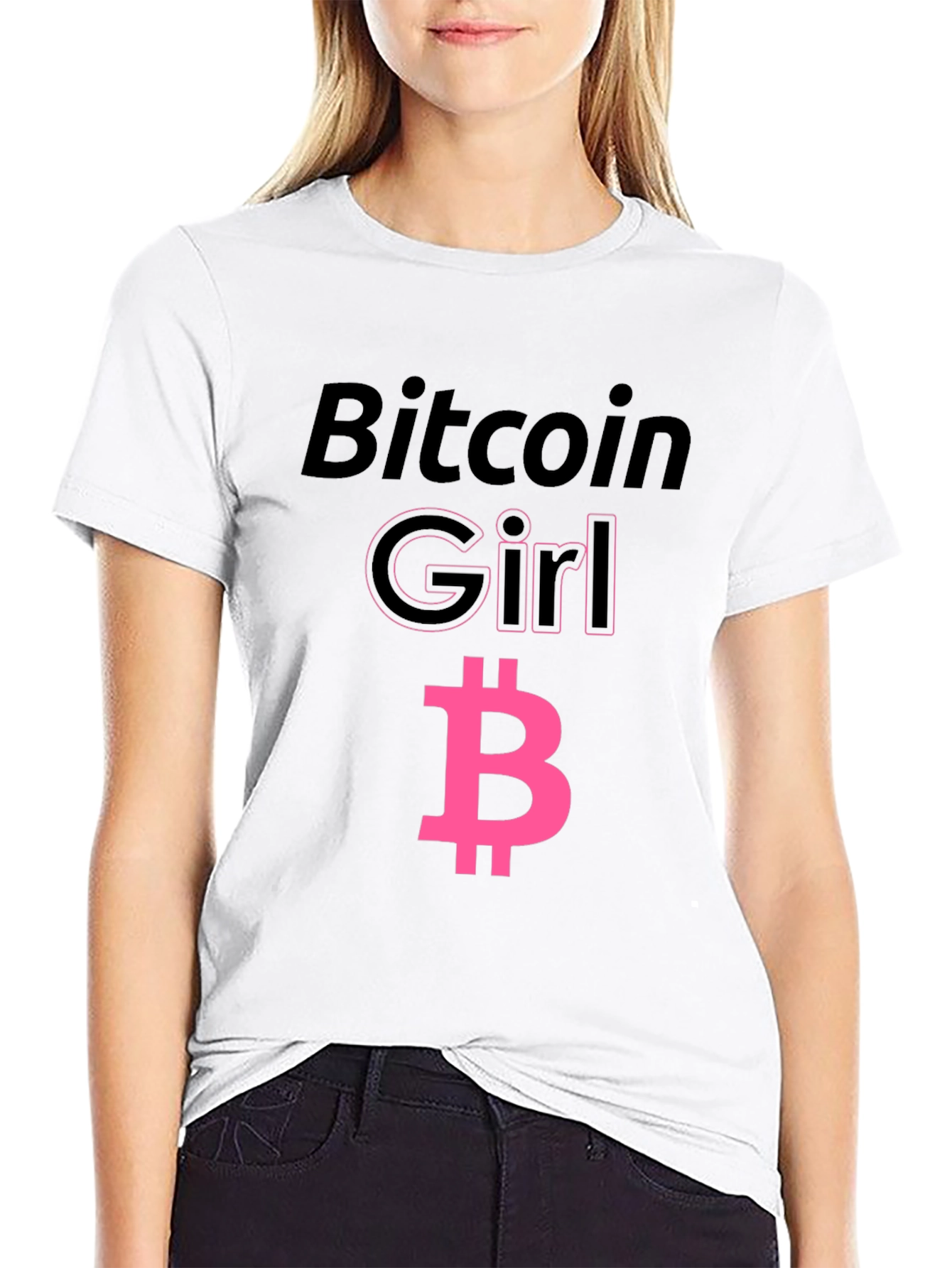 Bitcoin Girl Black T-Shirt - Crypto Fashion