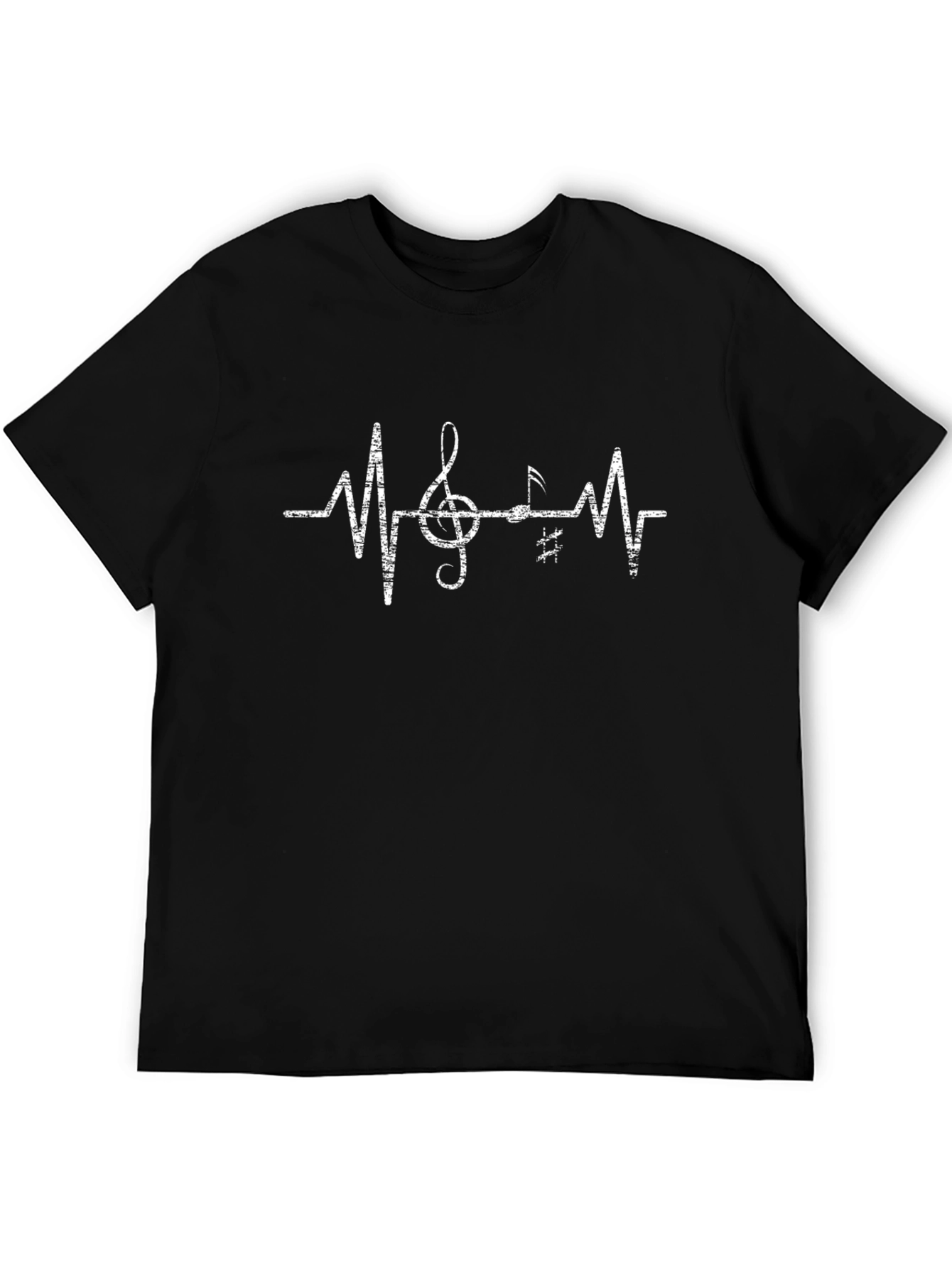 Music Heartbeat Graphic T-Shirt - Black
