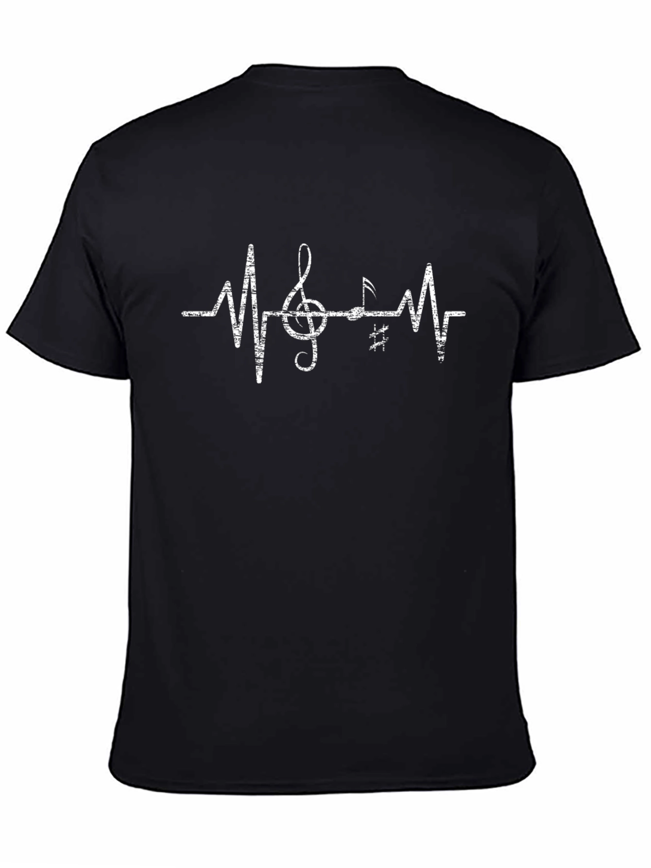 Music Heartbeat Graphic T-Shirt - Black