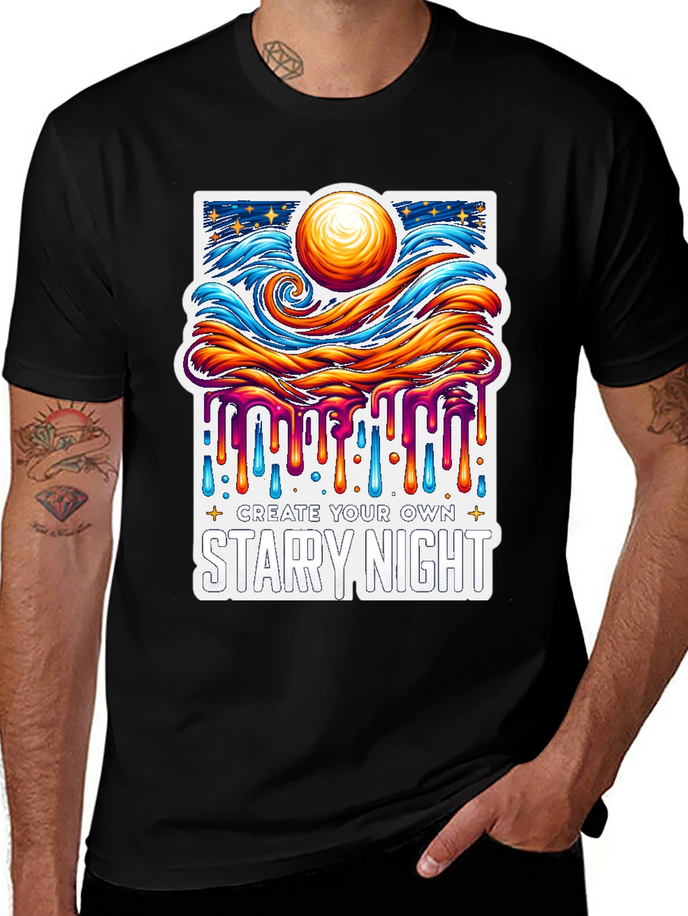 Starry Night Graphic Tee - Art Inspired Unisex Shirt