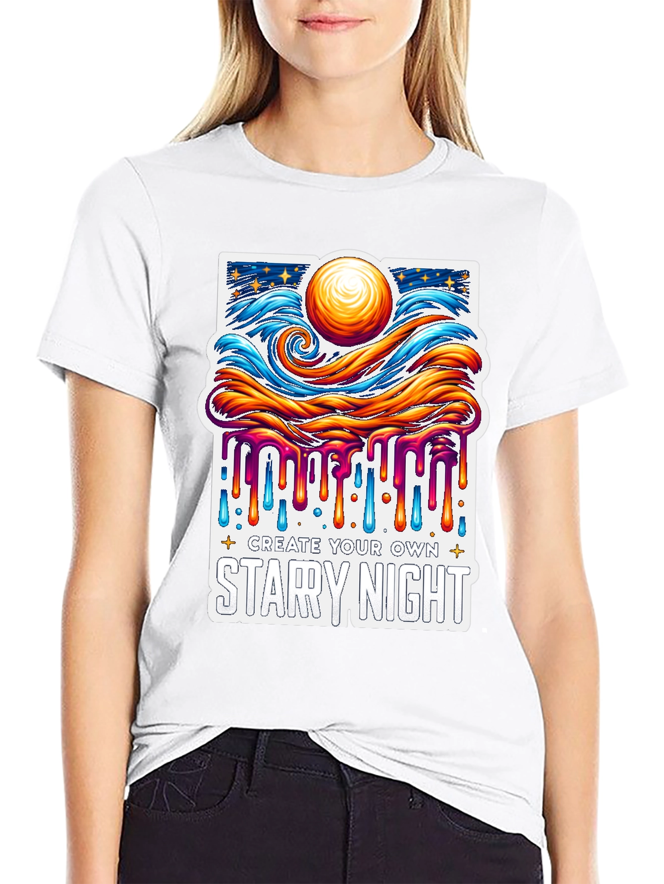 Starry Night Graphic Tee - Art Inspired Unisex Shirt
