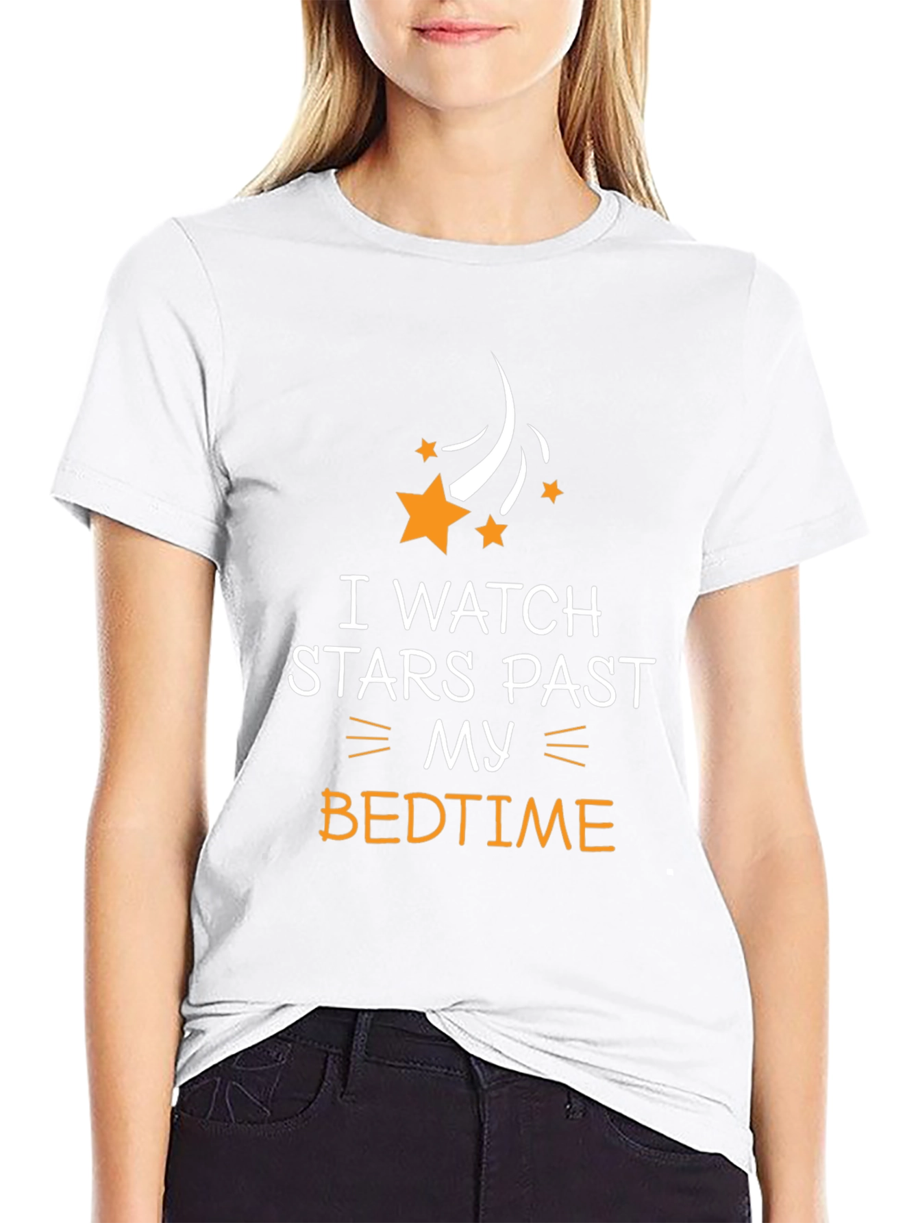 I Watch Stars Past My Bedtime Black T-Shirt