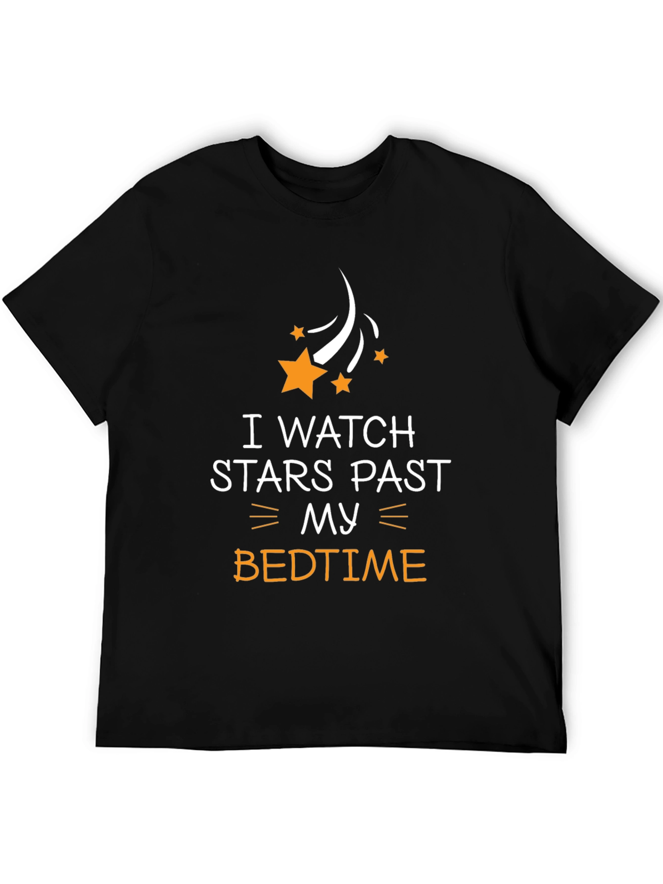 I Watch Stars Past My Bedtime Black T-Shirt