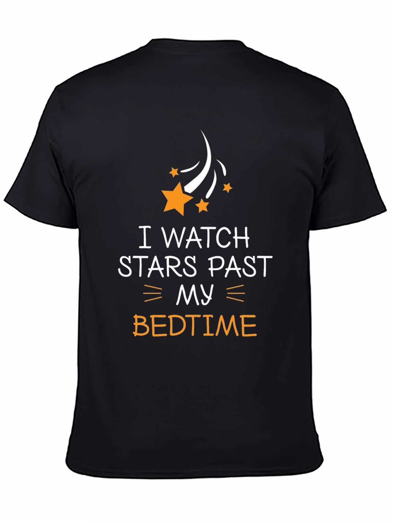 I Watch Stars Past My Bedtime Black T-Shirt