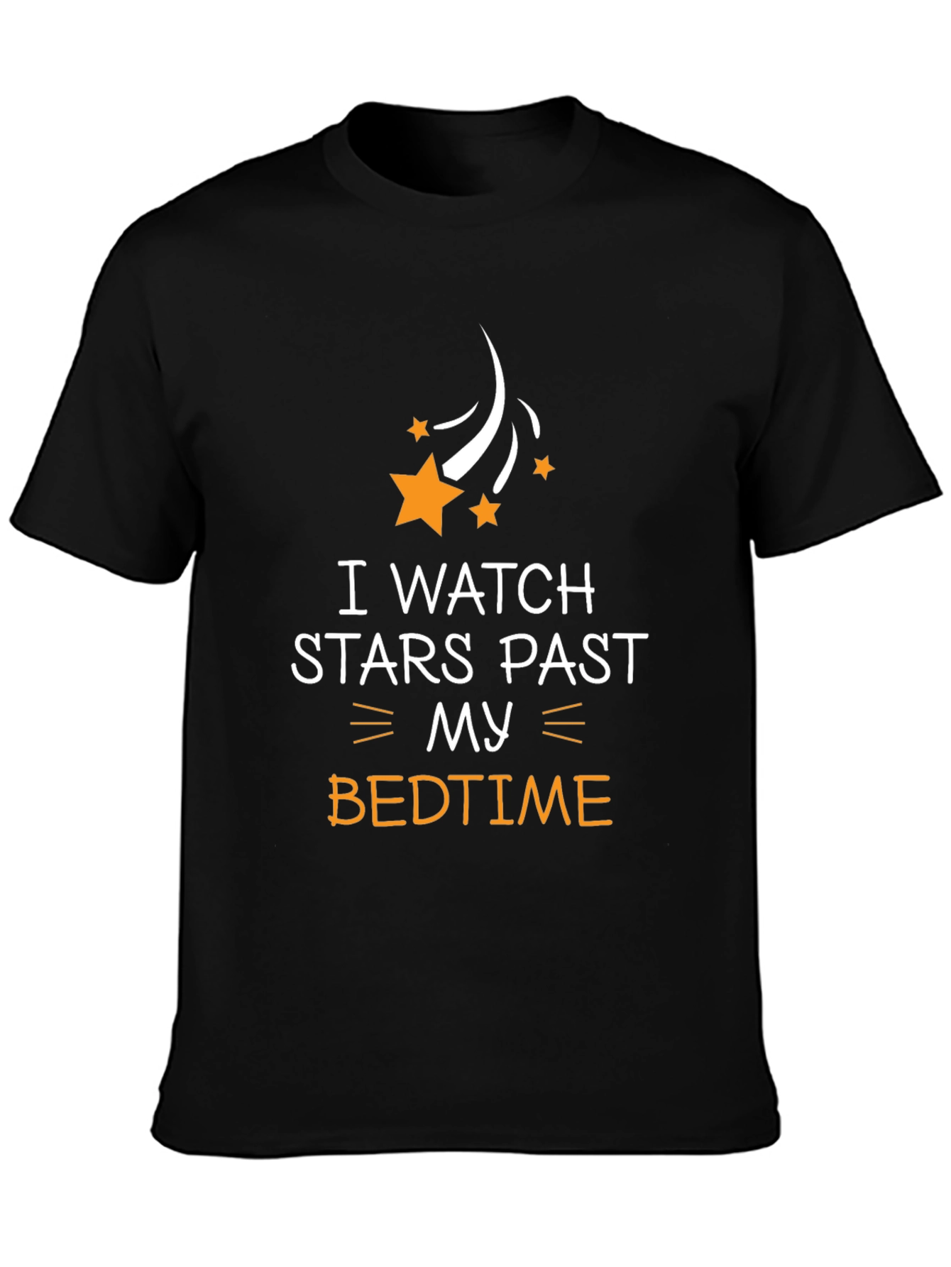 I Watch Stars Past My Bedtime Black T-Shirt