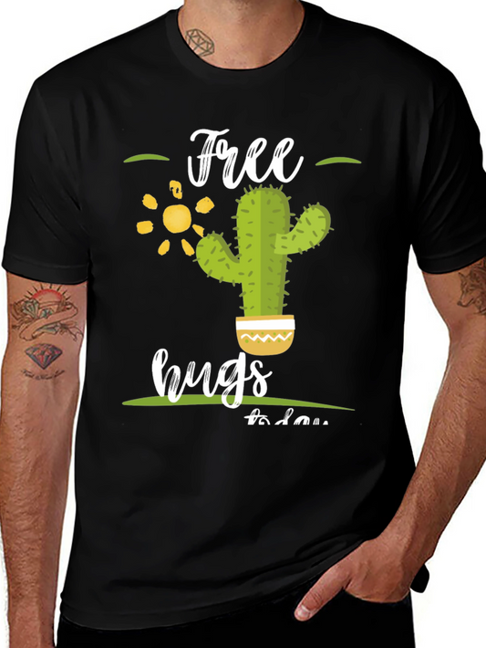 Free Hugs Cactus T-Shirt - Novelty Graphic Tee