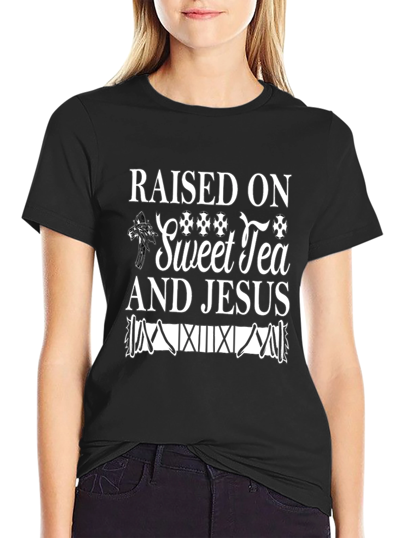 Raised on Sweet Tea and Jesus Graphic Tee