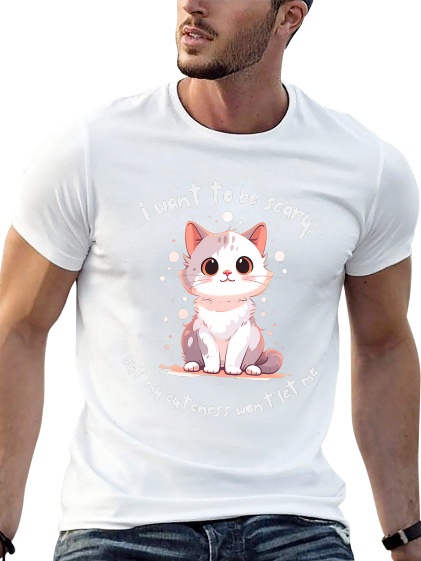 Cute Cat Graphic T-Shirt - Funny Saying