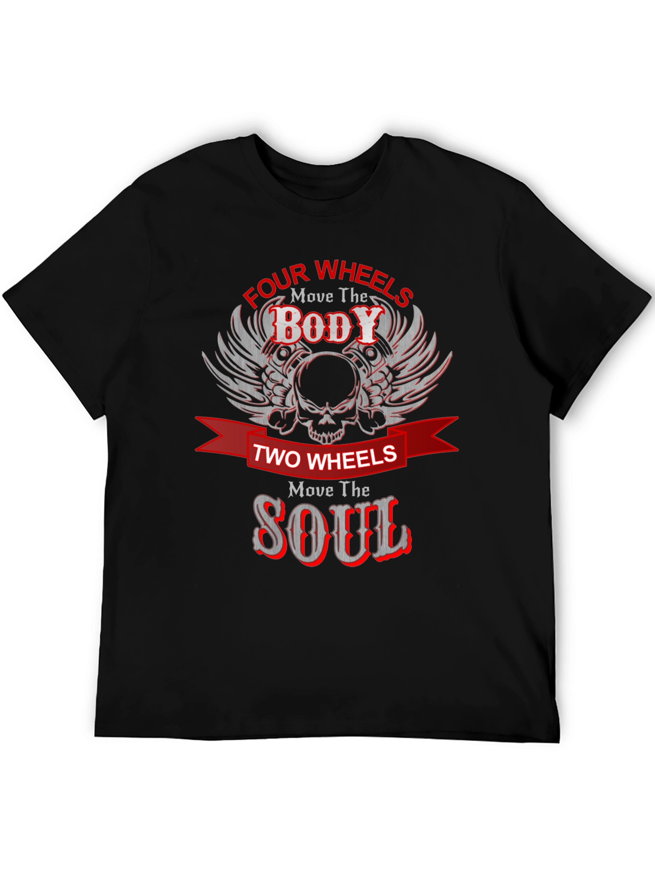 Four Wheels Move the Body Black Graphic Tee