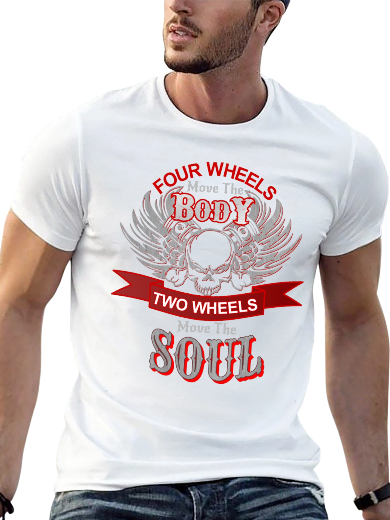 Four Wheels Move the Body Black Graphic Tee