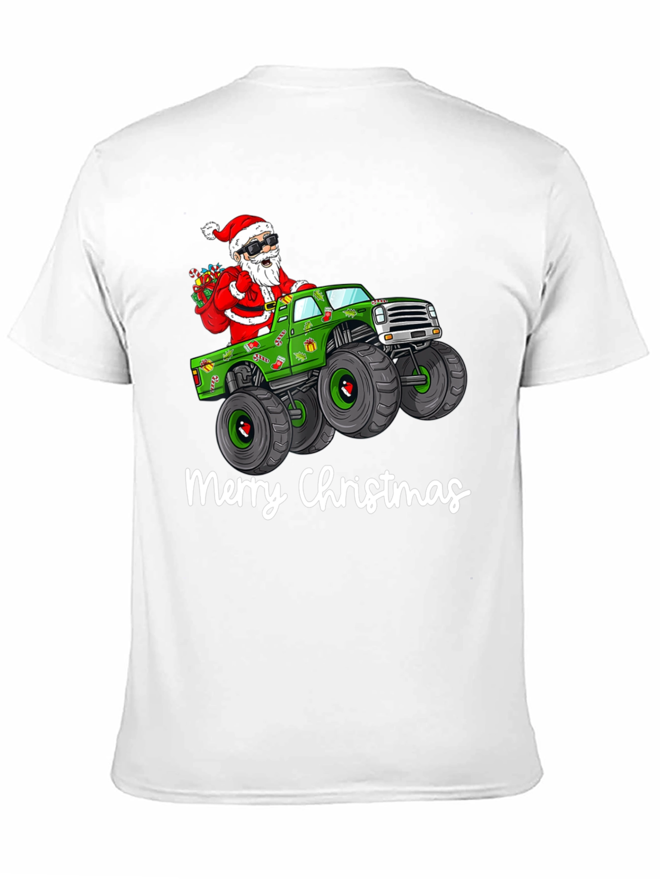 Merry Christmas Santa Monster Truck Graphic T-Shirt