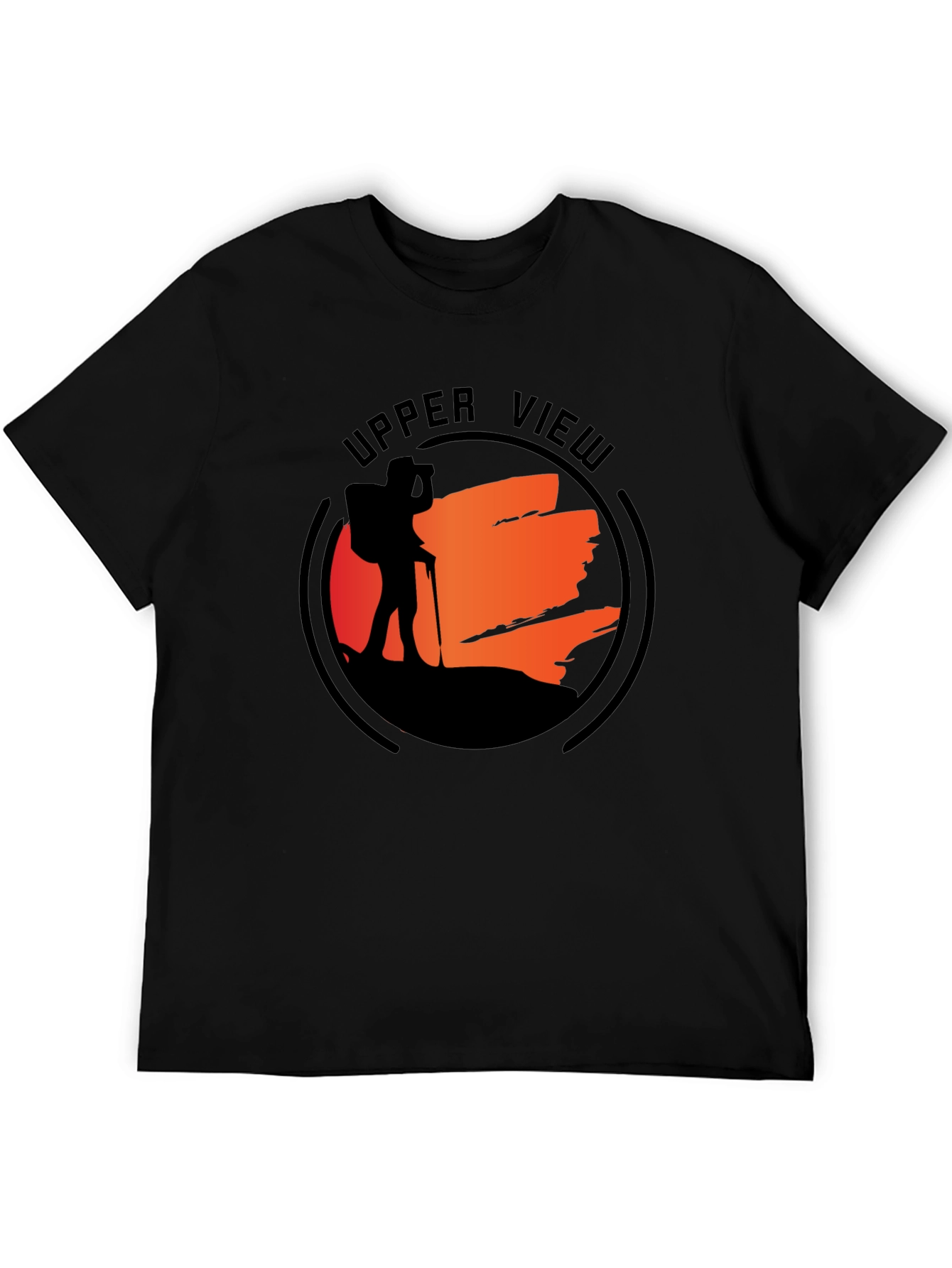 Upper View Hiker Graphic Black T-Shirt