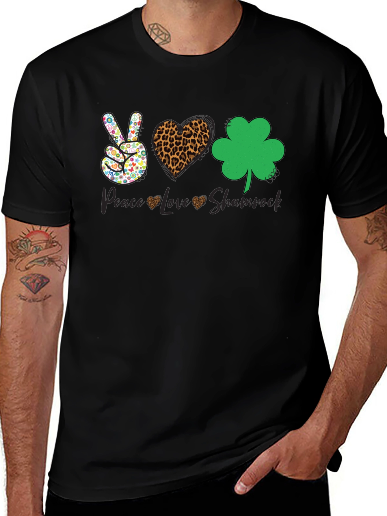 Peace Love Shamrock Graphic Tee