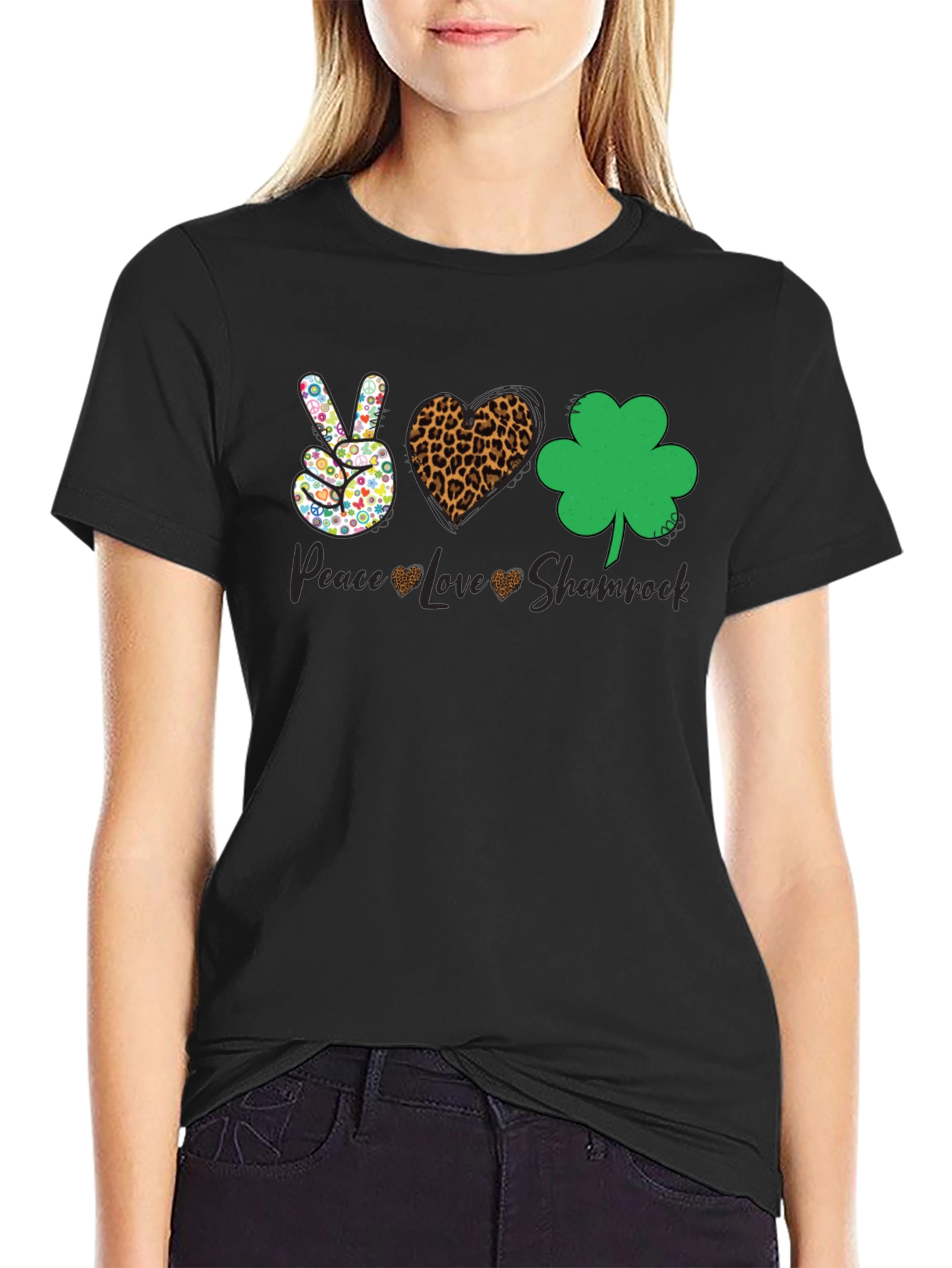 Peace Love Shamrock Graphic Tee