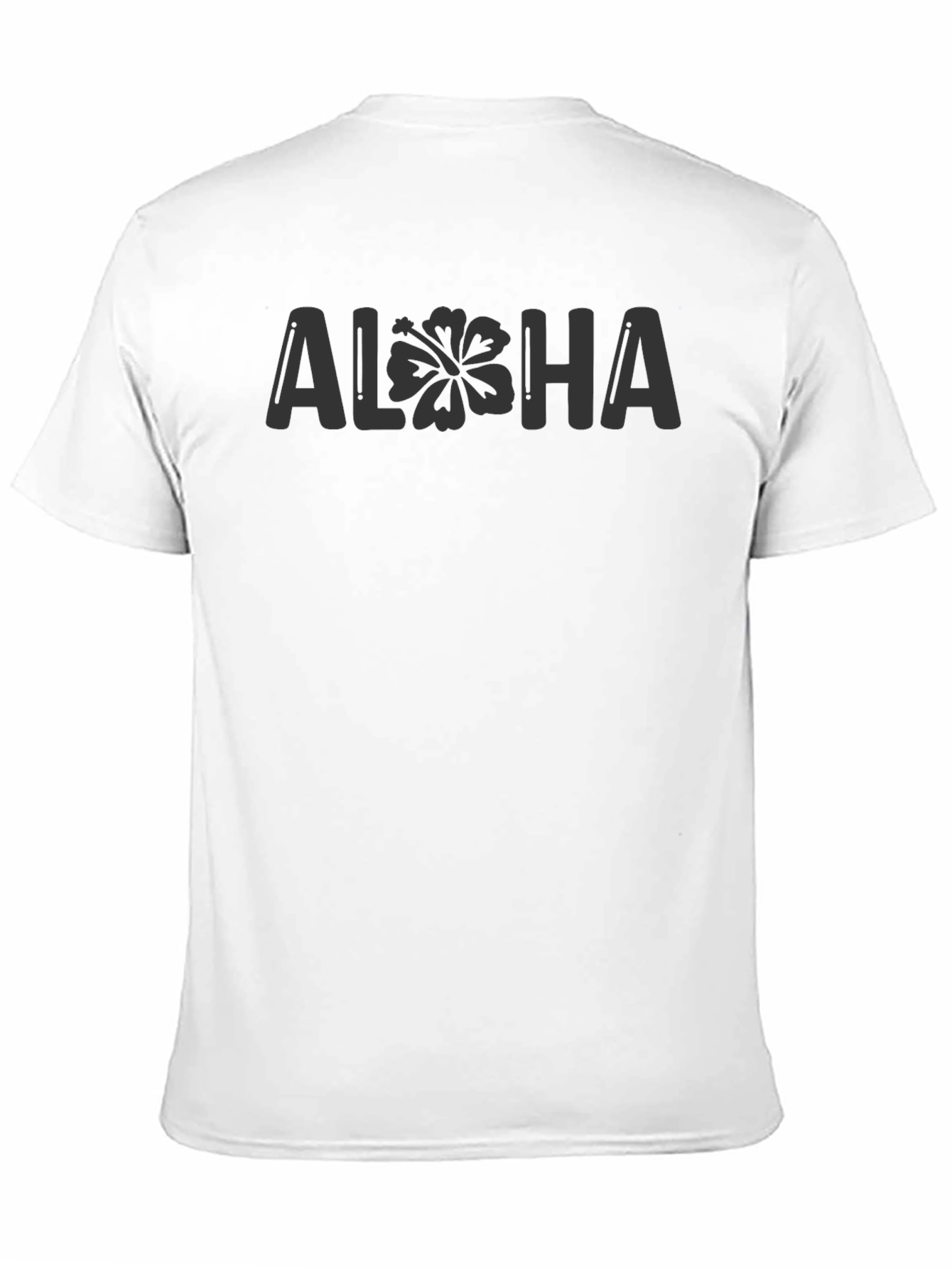 Aloha Flower Graphic Tee - Casual Black T-Shirt