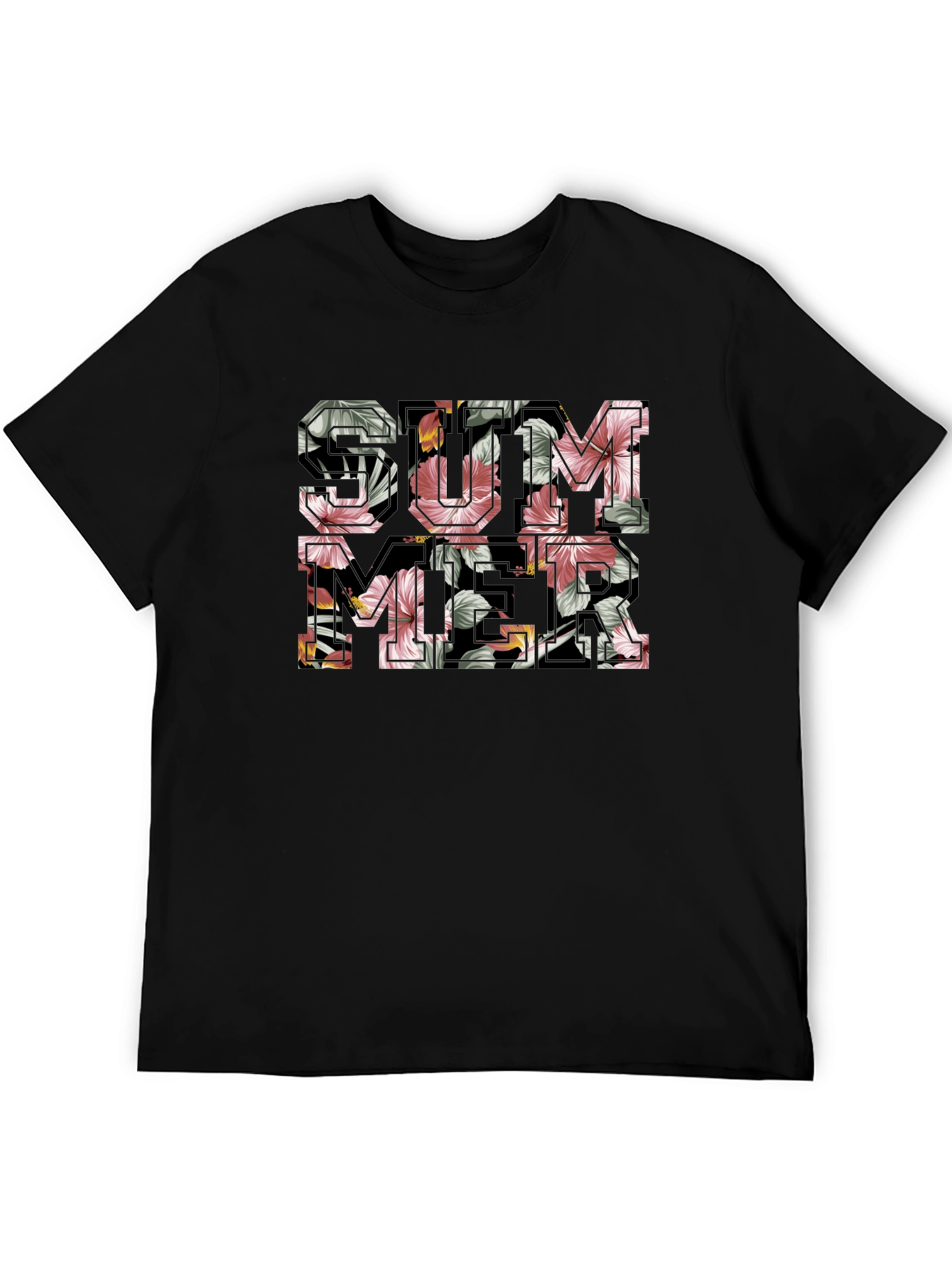 Floral Summer Graphic T-Shirt - Casual Cotton Tee