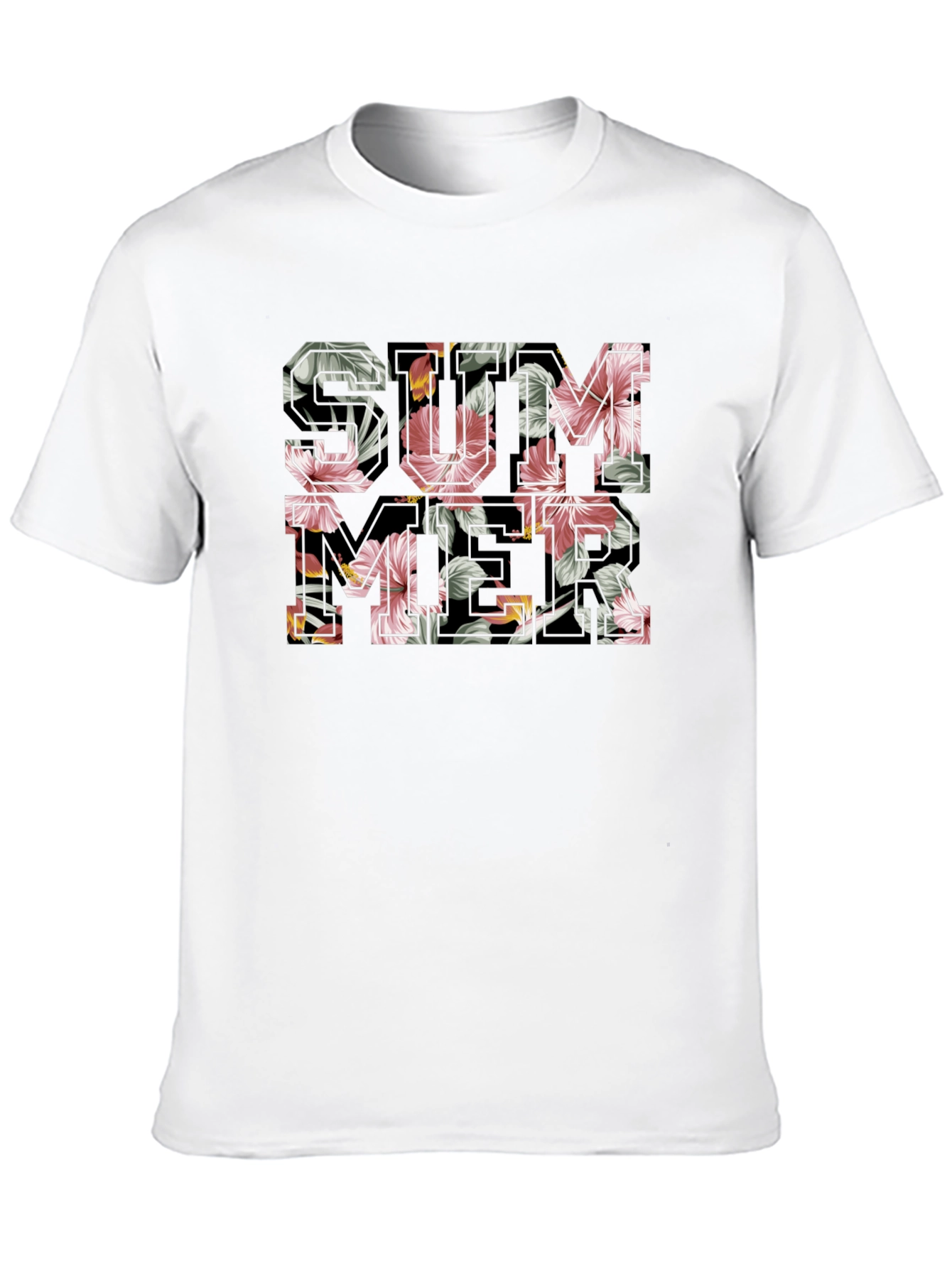 Floral Summer Graphic T-Shirt - Casual Cotton Tee