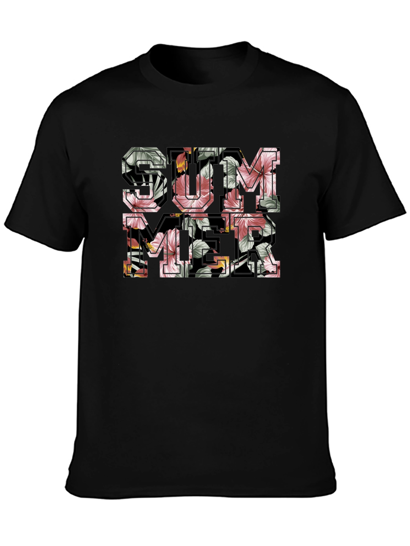 Floral Summer Graphic T-Shirt - Casual Cotton Tee