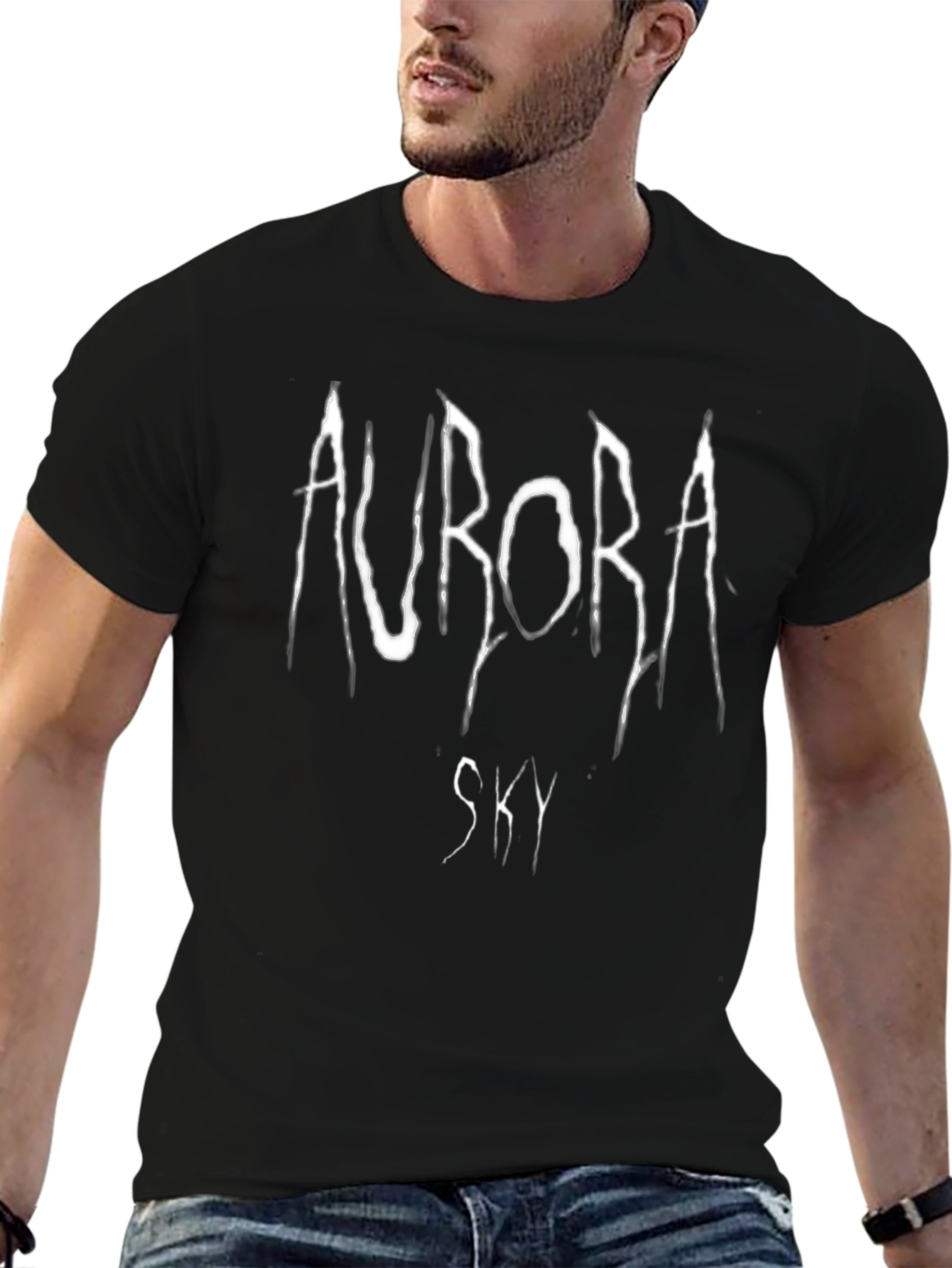 Aurora Sky Black Graphic T-Shirt