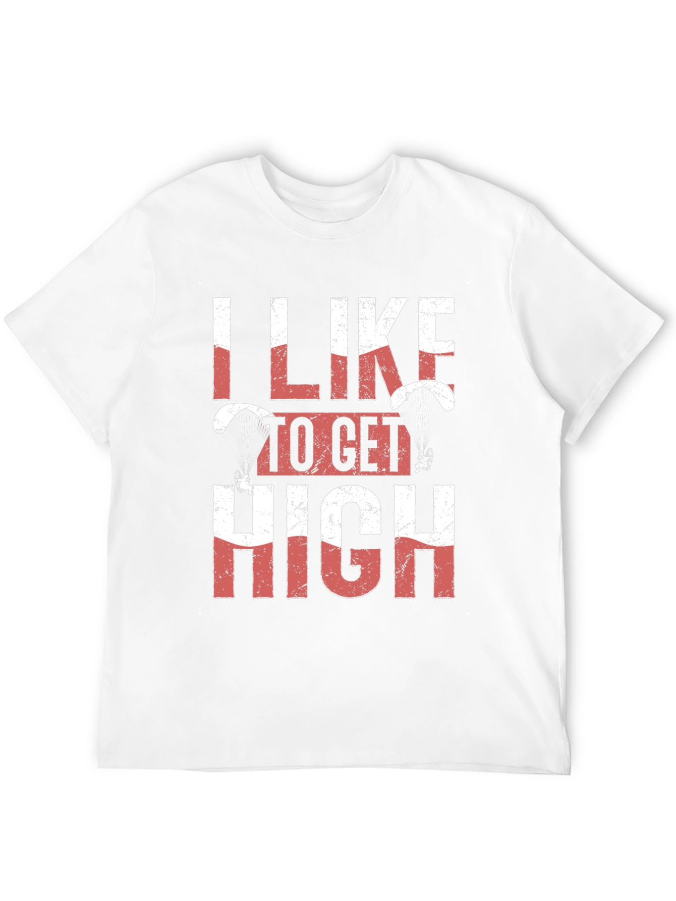 I Like To Get High Skydiving Black Graphic Tee