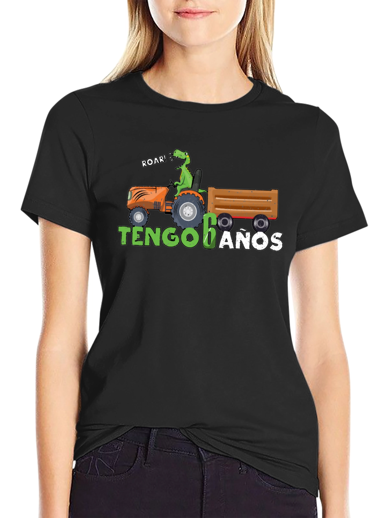 Dinosaur Tractor 6 Anos Birthday Shirt
