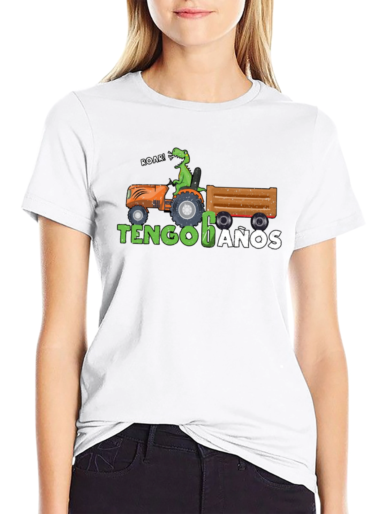 Dinosaur Tractor 6 Anos Birthday Shirt