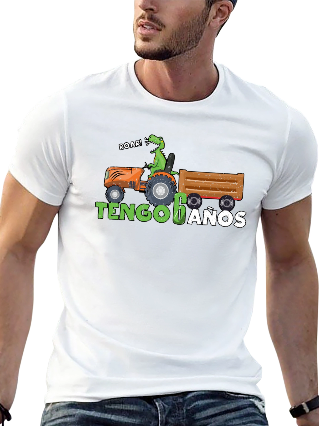 Dinosaur Tractor 6 Anos Birthday Shirt