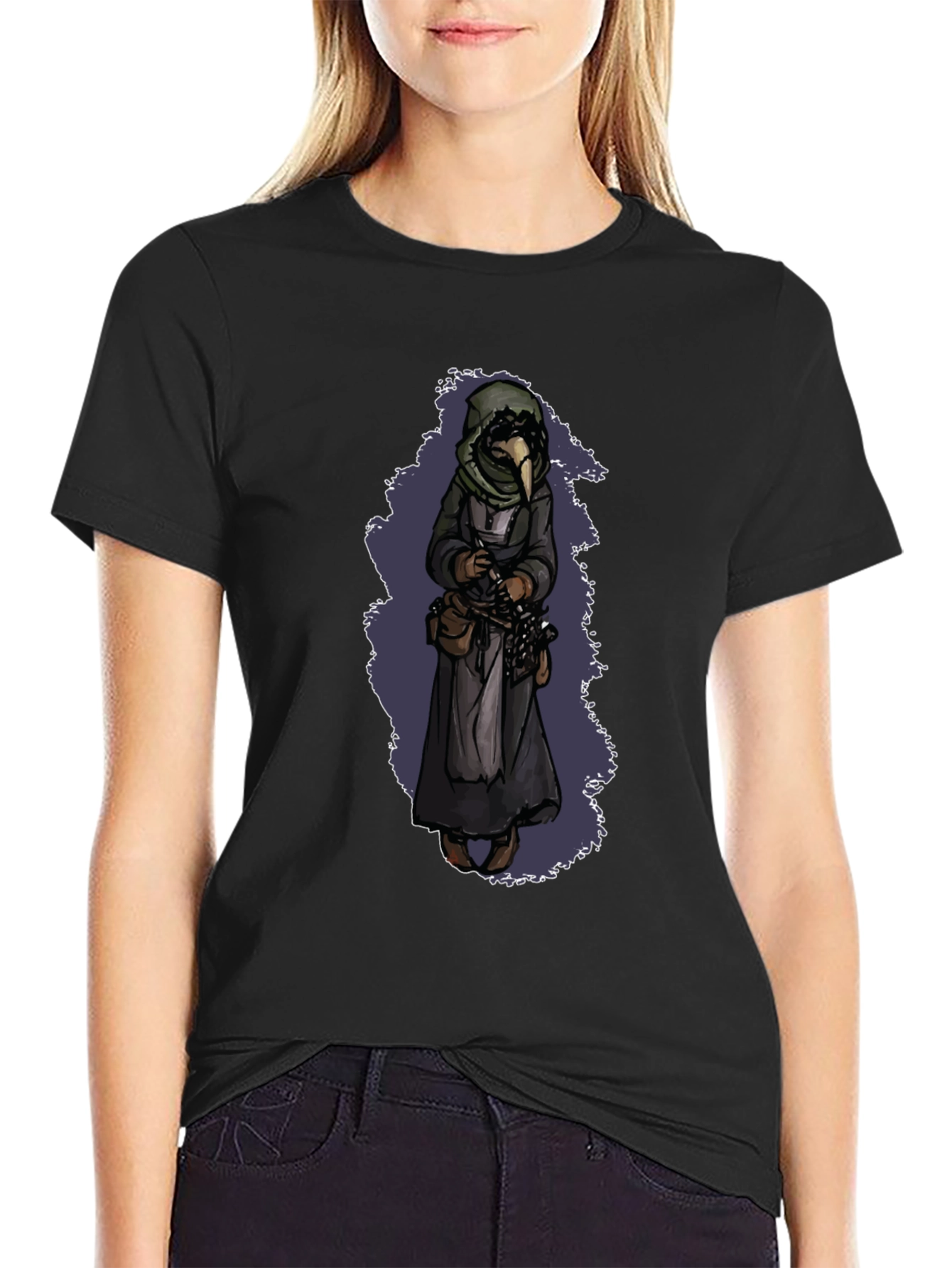 Plague Doctor Graphic T-Shirt - Black