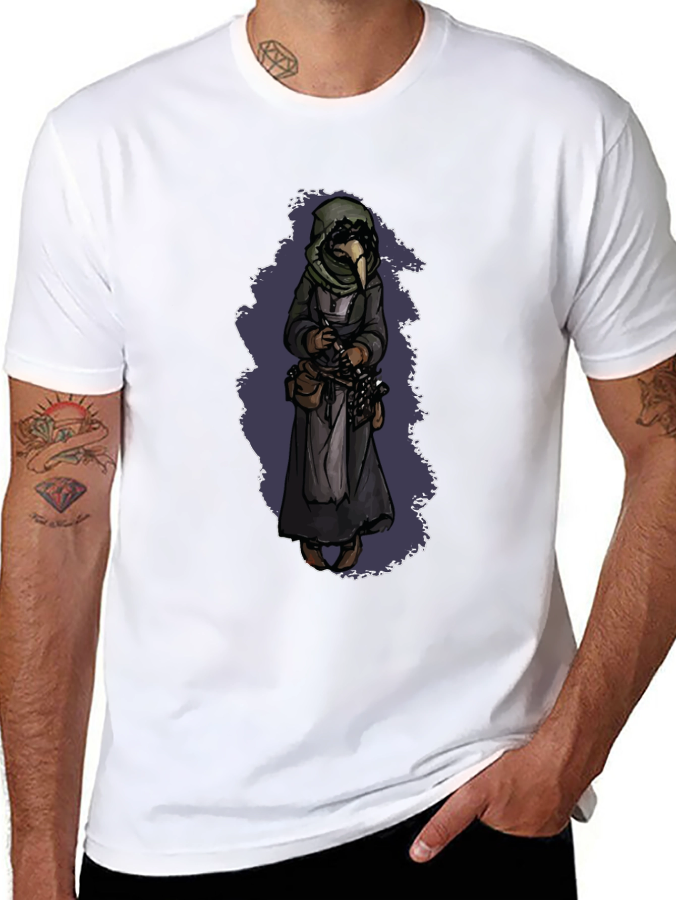 Plague Doctor Graphic T-Shirt - Black
