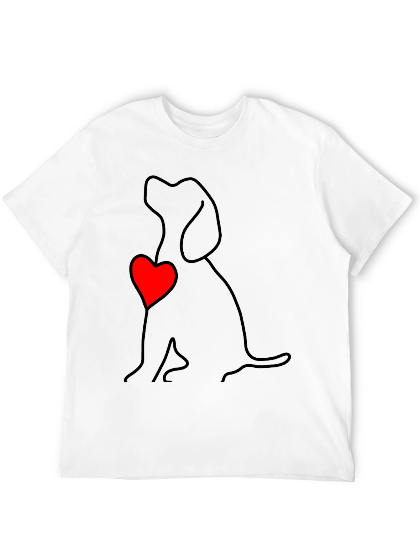 Dog Love Outline T-Shirt - Heart Graphic Tee