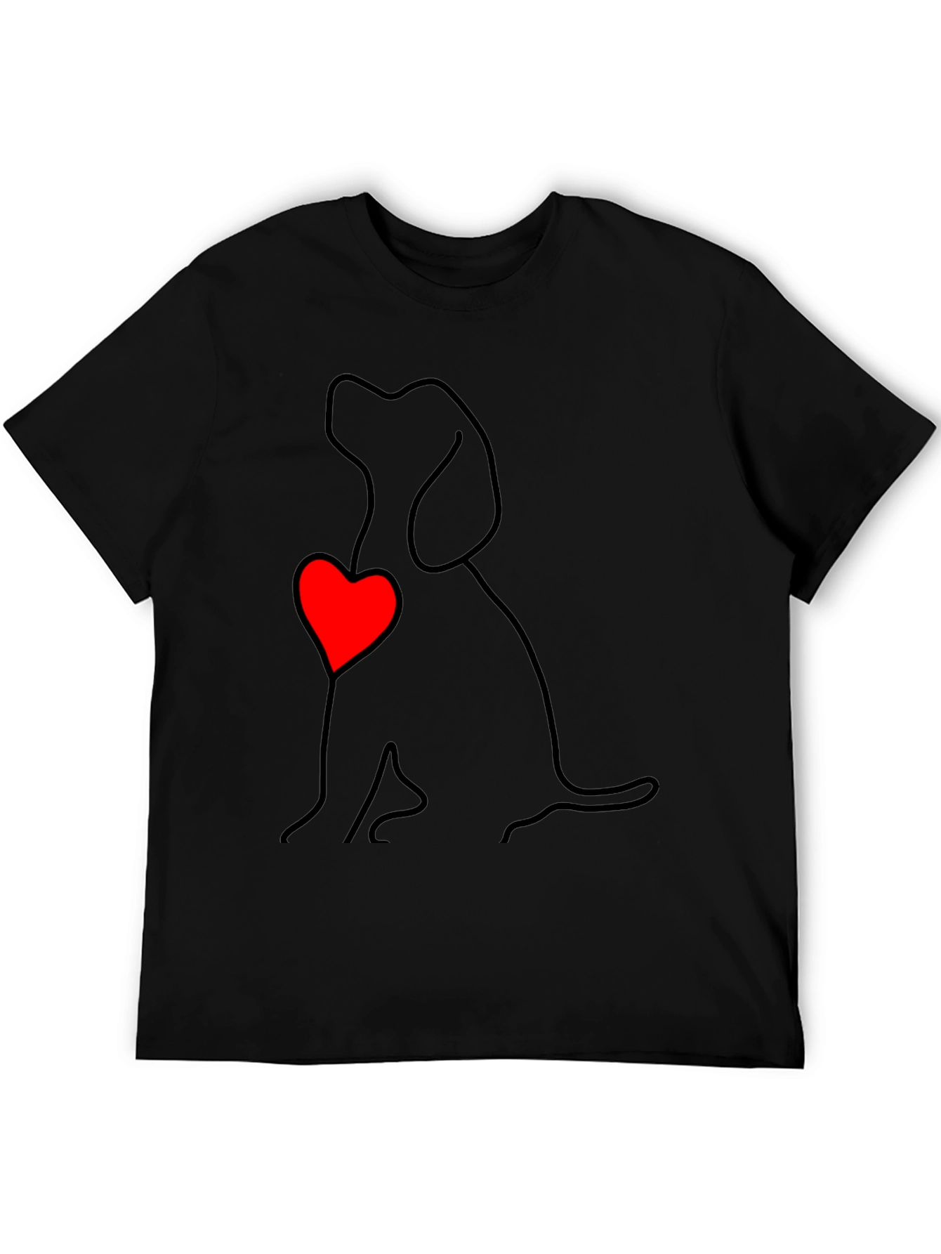 Dog Love Outline T-Shirt - Heart Graphic Tee