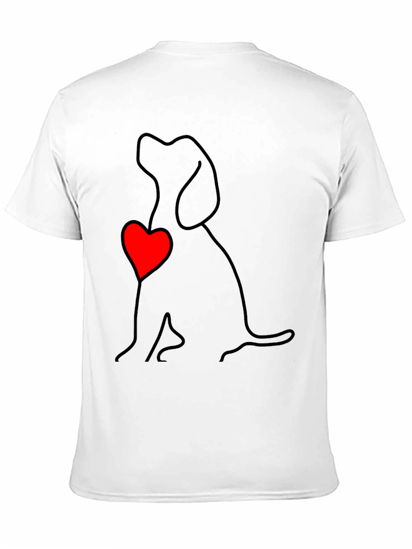 Dog Love Outline T-Shirt - Heart Graphic Tee