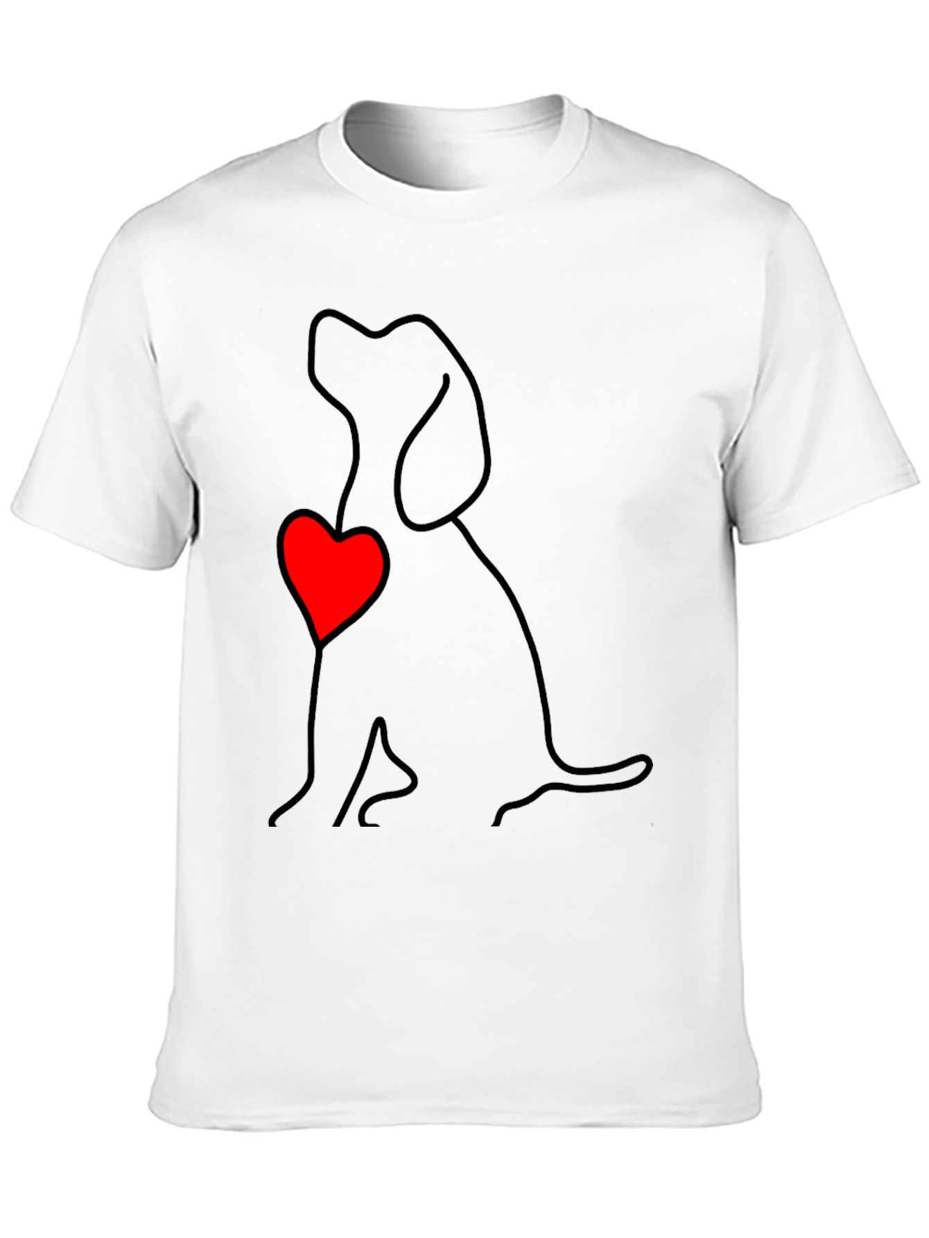 Dog Love Outline T-Shirt - Heart Graphic Tee