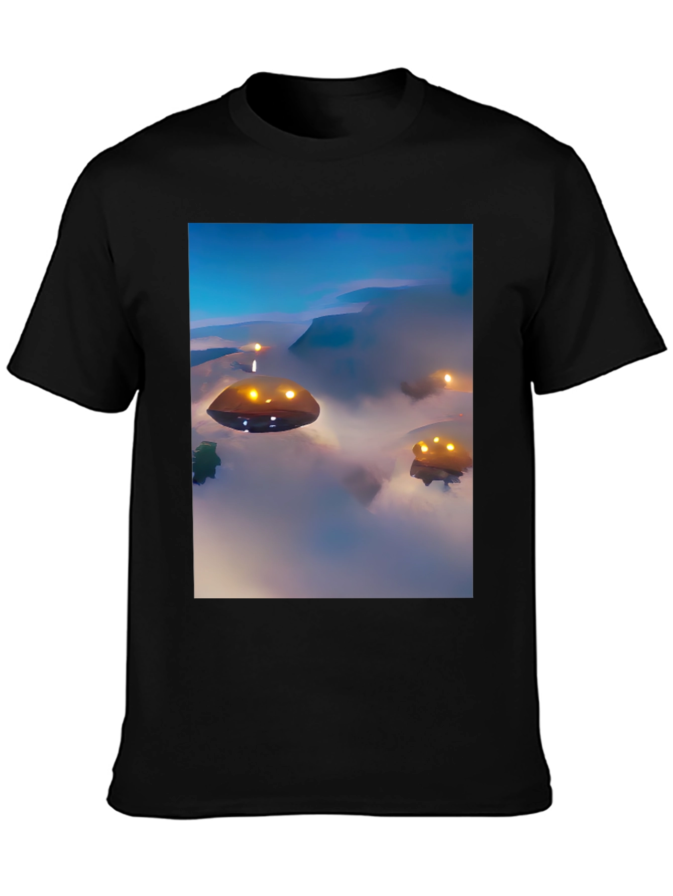 UFO Graphic Black T-Shirt