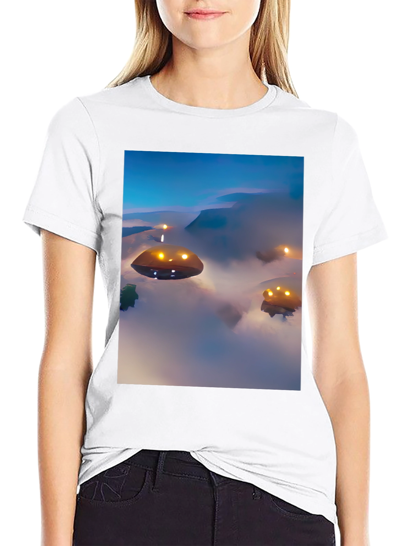 UFO Graphic Black T-Shirt