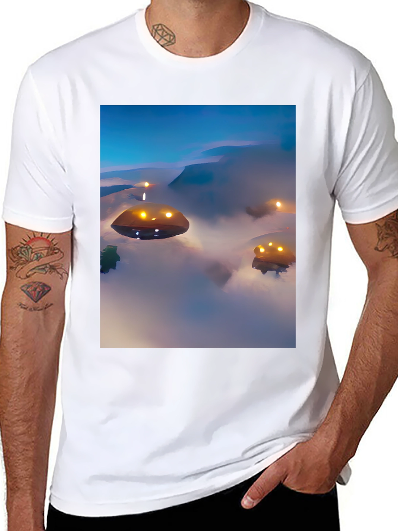 UFO Graphic Black T-Shirt