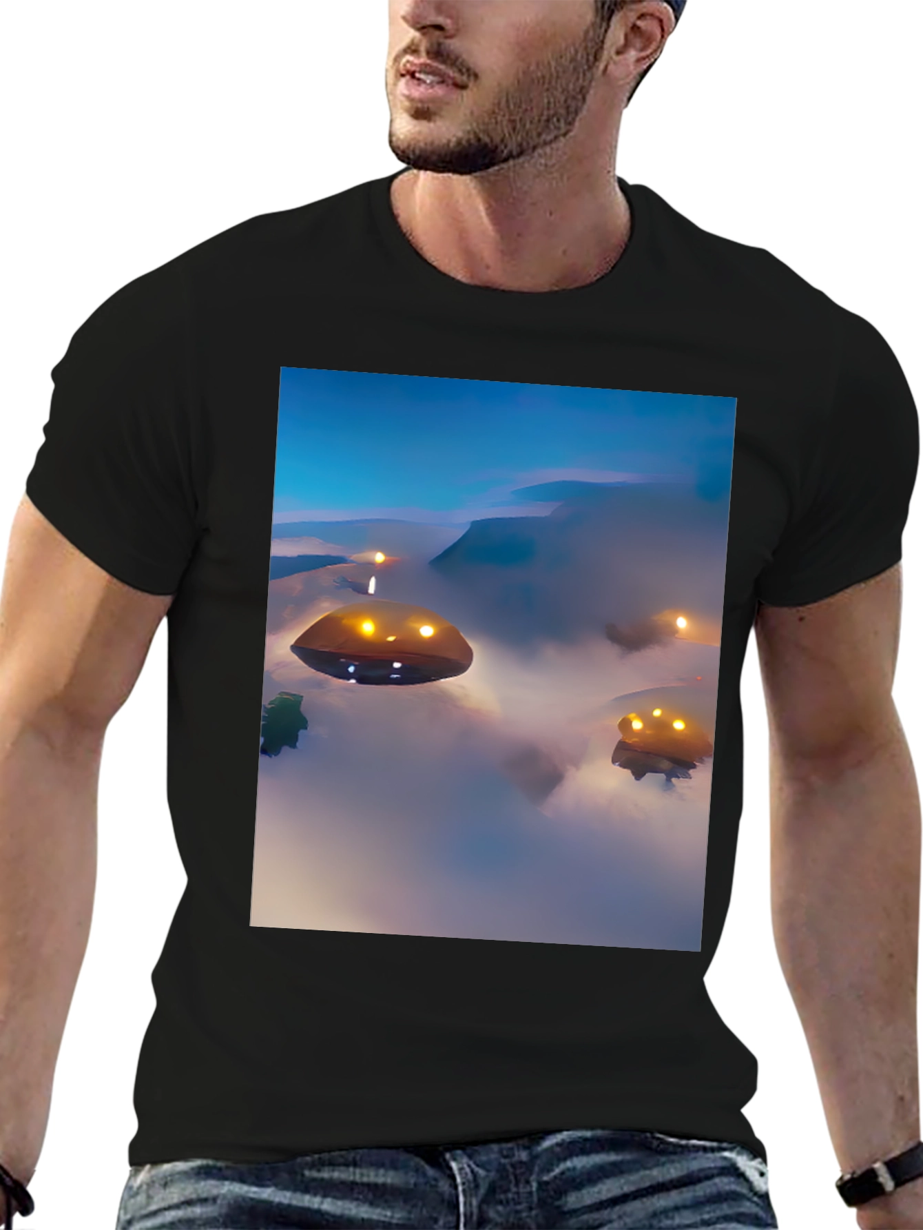 UFO Graphic Black T-Shirt