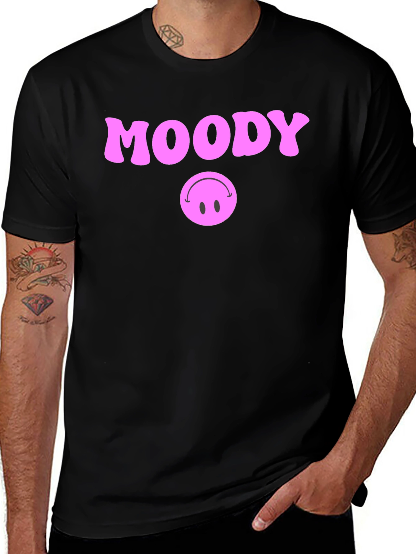 Moody Graphic T-Shirt - Black Cotton Blend